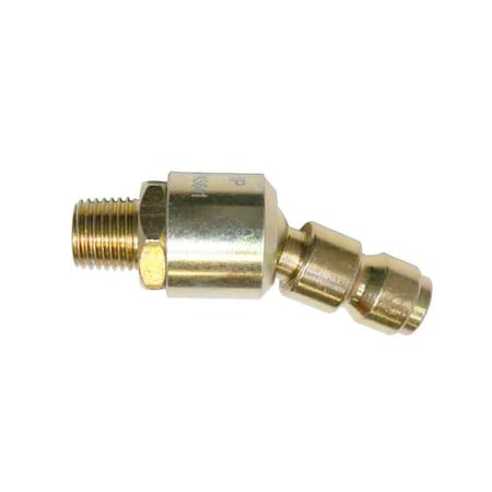 Interstate Pneumatics 3/8 Inch Automotive Steel Swivel Coupler Plug Reducer x 1/4 Inch Male NPT, PK 50 CPAS641-50K